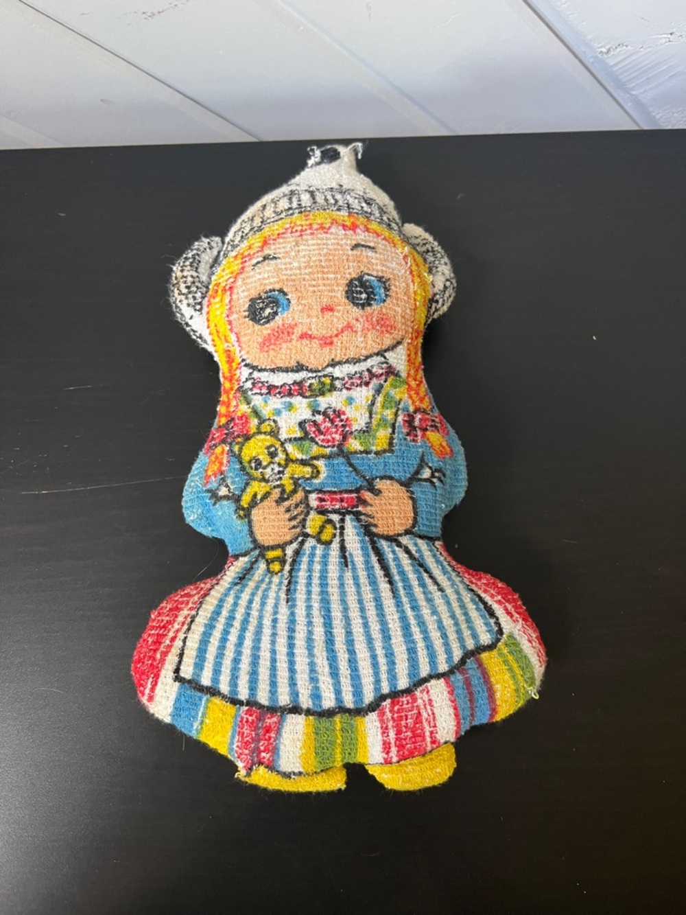 Vintage Handmade Dutch Inspired Terrycloth Girl Doll